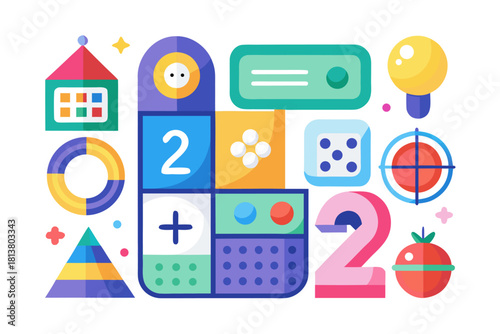 Creative educational toys and abstract geometric shapes vector