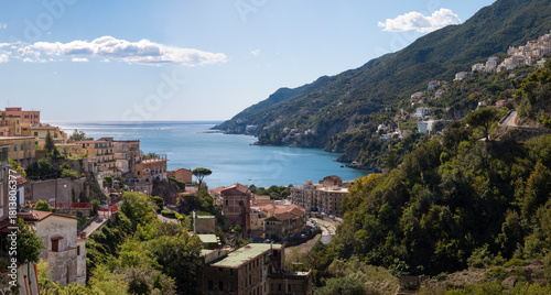 Fototapeta Naklejka Na Ścianę i Meble -  Vietri sul mare - Amalfi coast - The panorama of the city with the coast