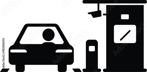 Car at Gas Pump Fueling Station Icon