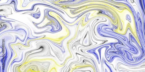 Yellow and blue colorful with cream liquid stone ceramic tile marble tiles light wave paint texture background. Colorful abstract background made of holographic metal foil. modern artistic background