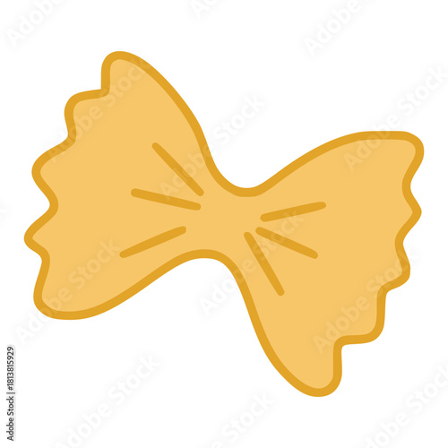 Farfalle pasta bow tie shape simple illustration