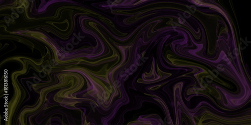 Abstract flowing liquid curve line in black and pink metallic. The texture of mix color and black marble pattern modern style Liquid background. Creative swirled or curve of oil paint for marble 