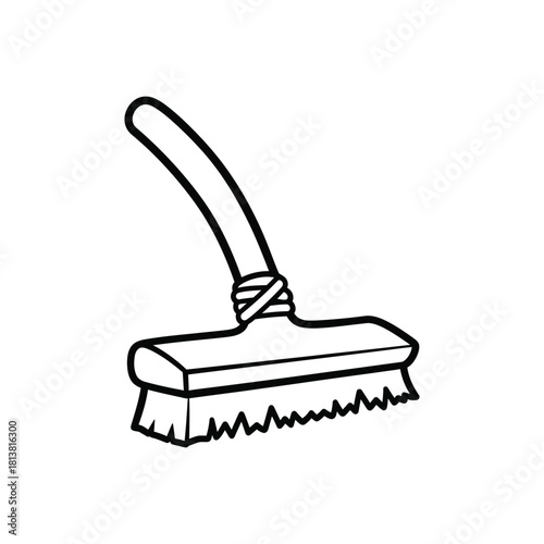 Handheld Scrubbing Brush With Short Handle.