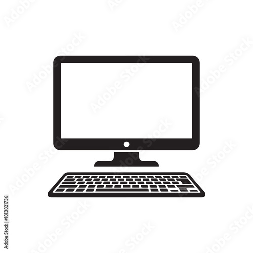 computer monitor with keyboard