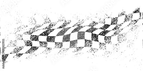 Race flag grunge vector design transparent background. Speed flag vector illustration isolated
