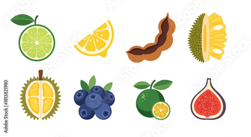 Assortment of fresh fruits citrus berries and exotic varieties