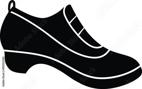 Stylized dance shoe icon with elegant lines