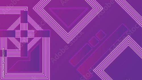 Neon Violet Geometric Grid — Futuristic Abstract with Glowing Lines, Squares, and Triangles