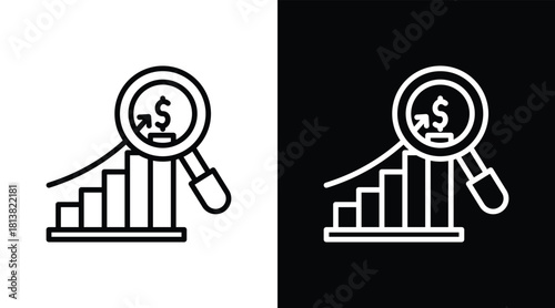 business impact Two-tone version in black and white background