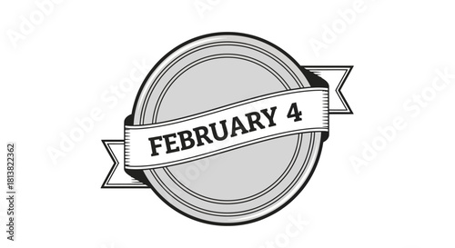 Remember February 4th with a stylish badge for social media and promotions or designs that need a date reminder for your important projects