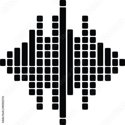 Modern music equalizer icon with sound wave bars and sliders