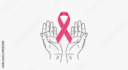 Show your support with pink ribbon artwork, perfect for breast cancer awareness campaigns and charitable promotions that inspire hope and compassion