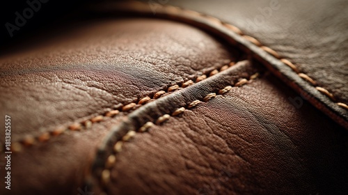 Brown leather texture with stitching details