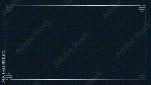 Dark blue background vector design. Luxury blue background with gold line. Suit for banner, business card, invitation, brochure, presentation, and others