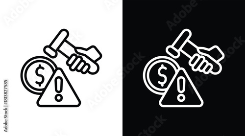 crisis Two-tone version in black and white background