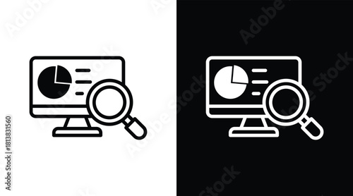 monitoring Two-tone version in black and white background
