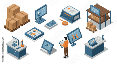 Warehouse management and data analysis in isometric design