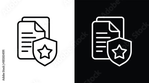 policy Two-tone version in black and white background