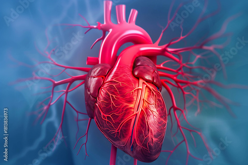 Heart human 3d model anatomy.