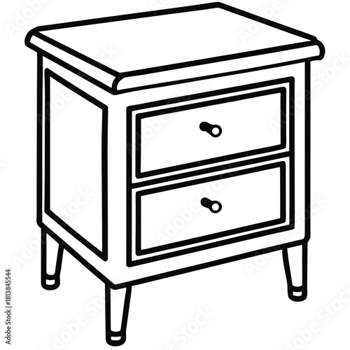 A Flat Vector of a Bedroom Side Table, a generic nightstand or accent table.