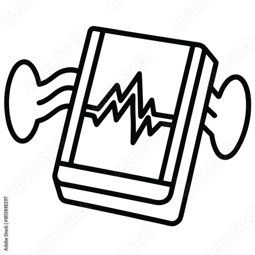 An Isolated Vector of an EMG (Muscle Activity Monitor), for tracking biological muscle signals.