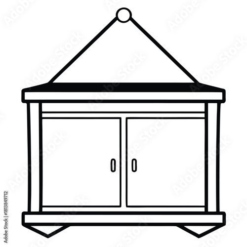 Minimal Flat Vector of a Hanging Cabinet (Wall Cabinet), ideal for kitchen or bathroom storage.