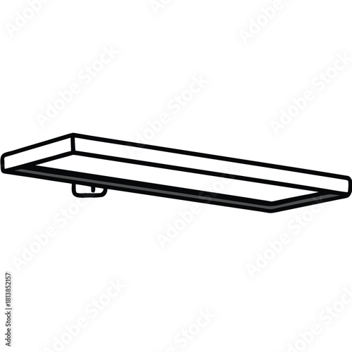 Modern Flat Vector of a Floating Shelf, ideal for minimalist wall storage and display.