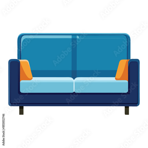 A Modern Flat Vector of an Office Couch, similar to a sofa, for professional seating.