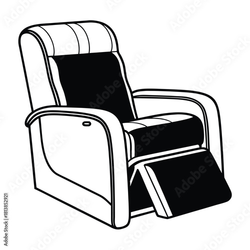 A Modern Flat Vector of a Recliner Armchair, suitable for comfortable individual seating.