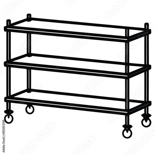 A Modern Flat Vector of a Side Rack (Utility or Display Shelf), suitable for versatile storage.