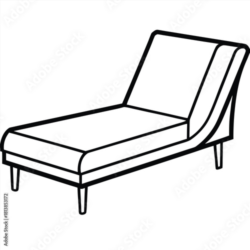 A Modern Flat Vector of a Sofa Lounger (Chaise), suitable for relaxation and modern seating concepts.