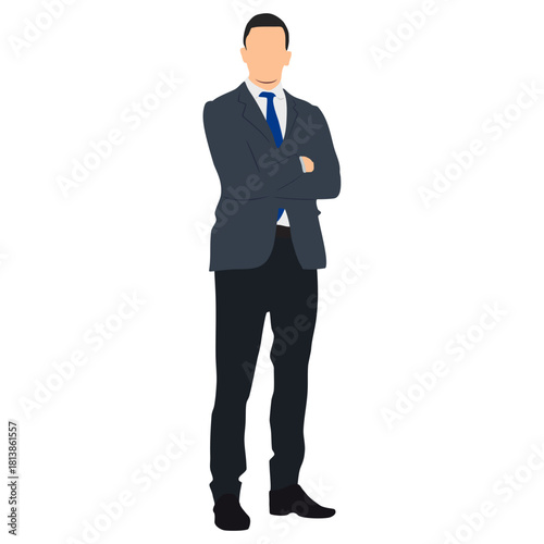 business man standing on a white background vector illustration
