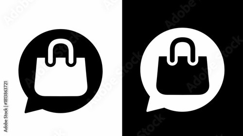 Shopping Bag Icon Set for Online Store and Retail Design