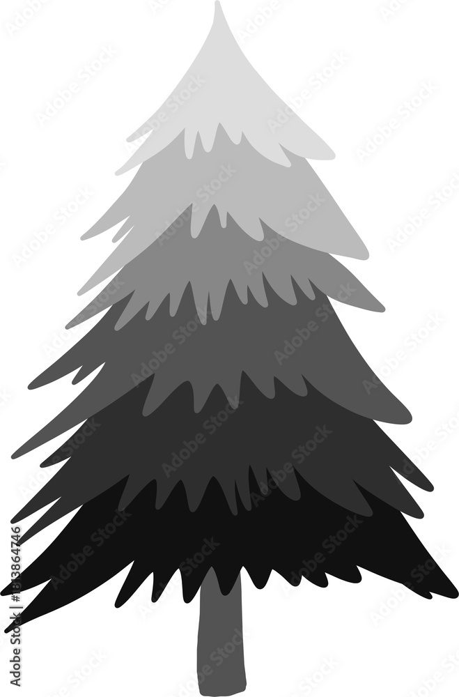 Fototapeta premium christmas tree flat illustration 