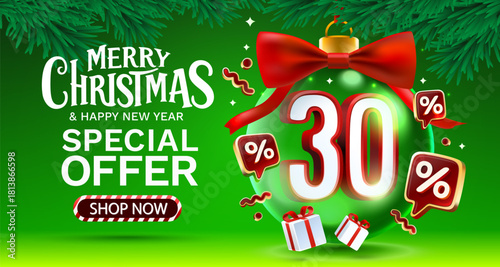 Christmas and New Year 30 special offer banner.