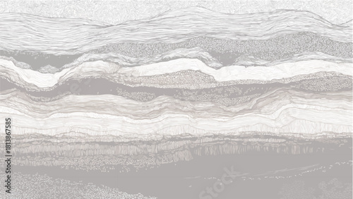 Abstract layered landscape with horizontal and textured bands in neutral tones background pattern