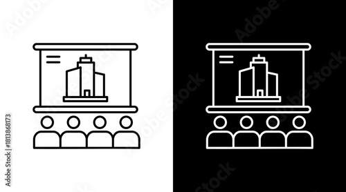 Corporate Training White Icon Set Design