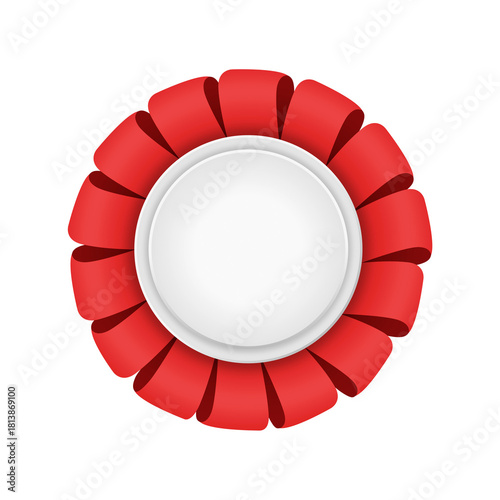 Elegant Red Ribbon Badge