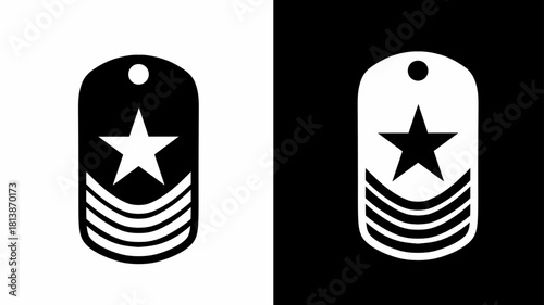 Military Rank Insignia Icon Vector Illustration for Army Symbol