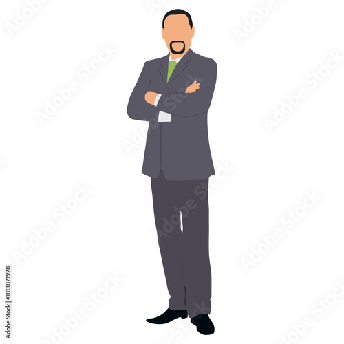 business man standing on a white background vector illustration