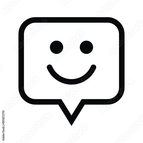 Black line icon of two speech bubbles with ellipsis for communication, isolated on