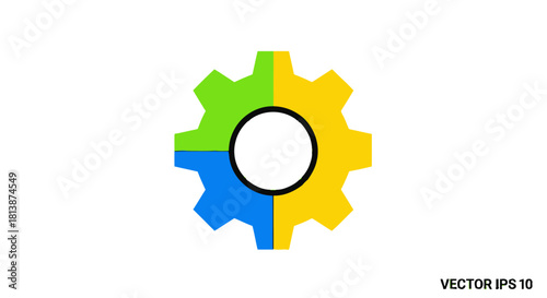 Colorful Gear Icon Symbolizing Settings and Configuration.
