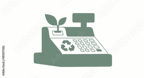 Eco-Friendly Cash Register Symbolizing Sustainable Business Practices.