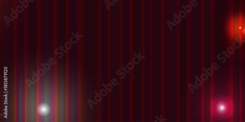 Crimson velvet stage curtain with subtle lights