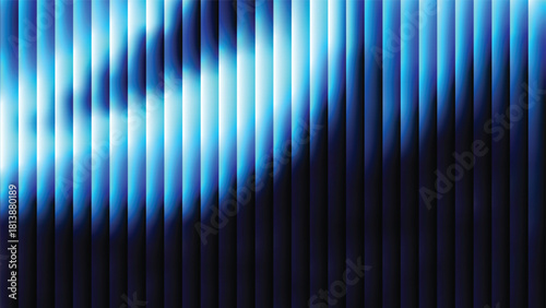 blue and black gradient abstract background with ribbed glass effect. Futuristic fractal glass background with soft wave and glow. Perfect for tech branding, poster, product presentation, ad  designs
