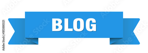 blog ribbon isolated on transparent background. blog ribbon