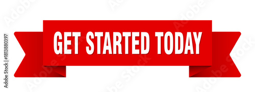 get started today ribbon isolated on transparent background. get started today ribbon