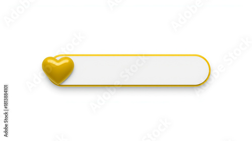 Golden Heart Icon with Blank Text Bar for Social Media and UI Design