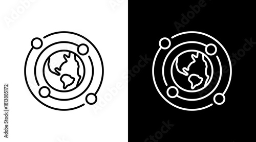 Celestial Sphere White Icon Set Design