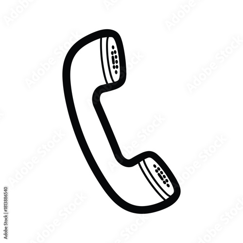 Telephone handset icon, isolated on